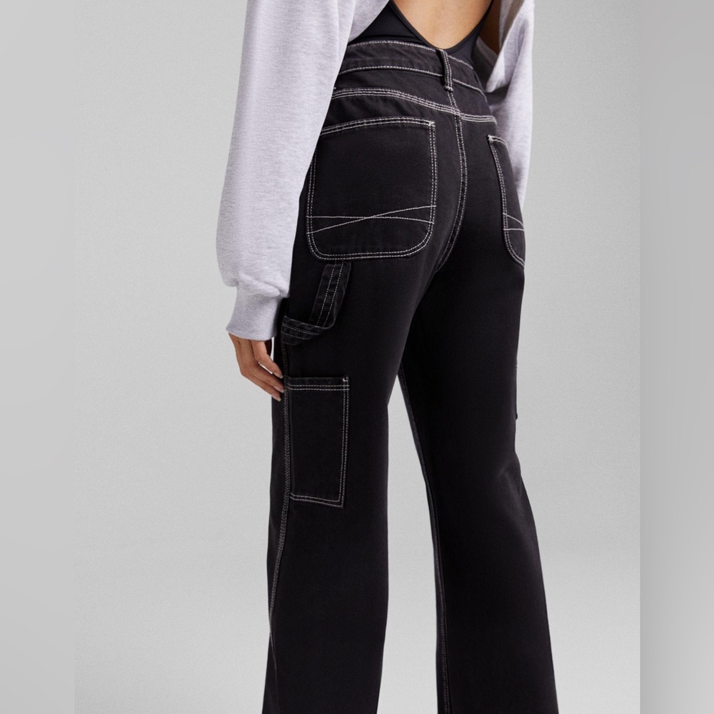 Bershka Black Contrast Carpenter Jeans